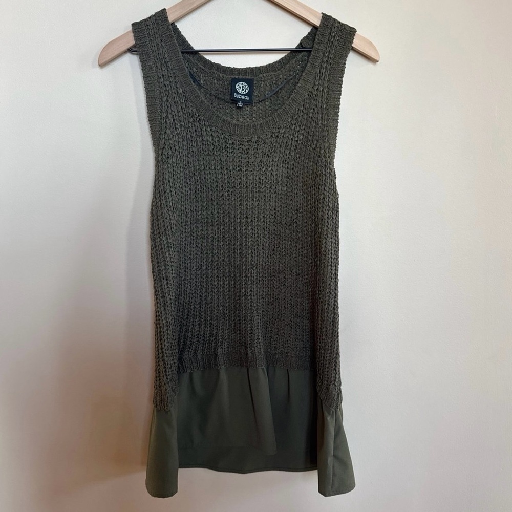 Olive Green Sleeveless Knit Top